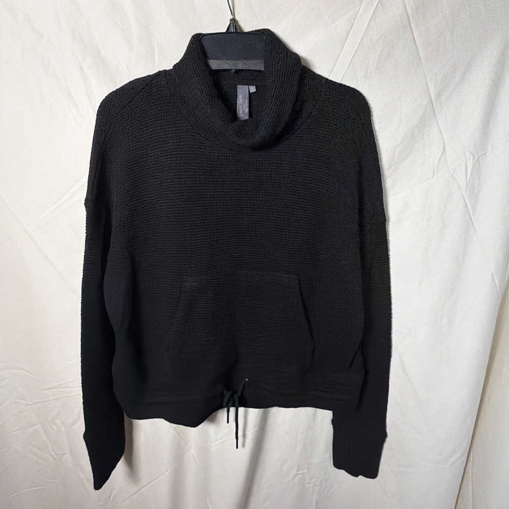 Sweaty Betty Womens Black Cowl Neck Knit Pullover Sweater Size L US 12